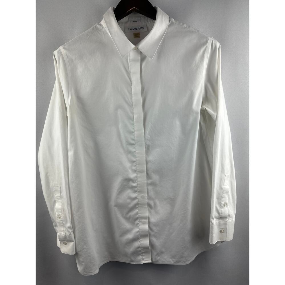Men’s Calvin Klein White Button Down Dress Shirt Size M